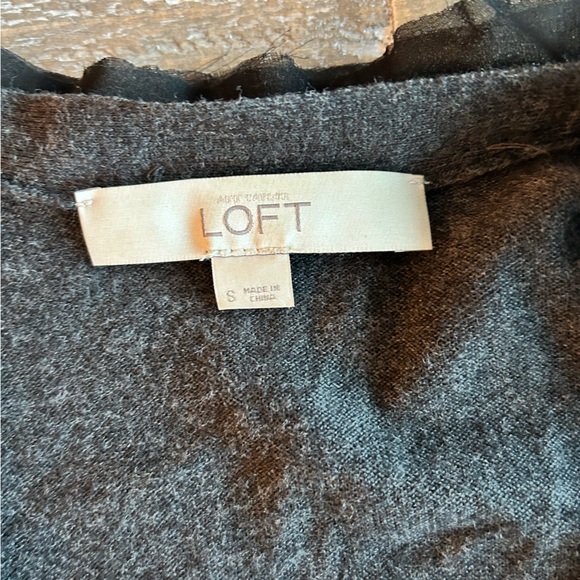 Loft charcoal gray long open sweater size small. - Picture 5 of 7